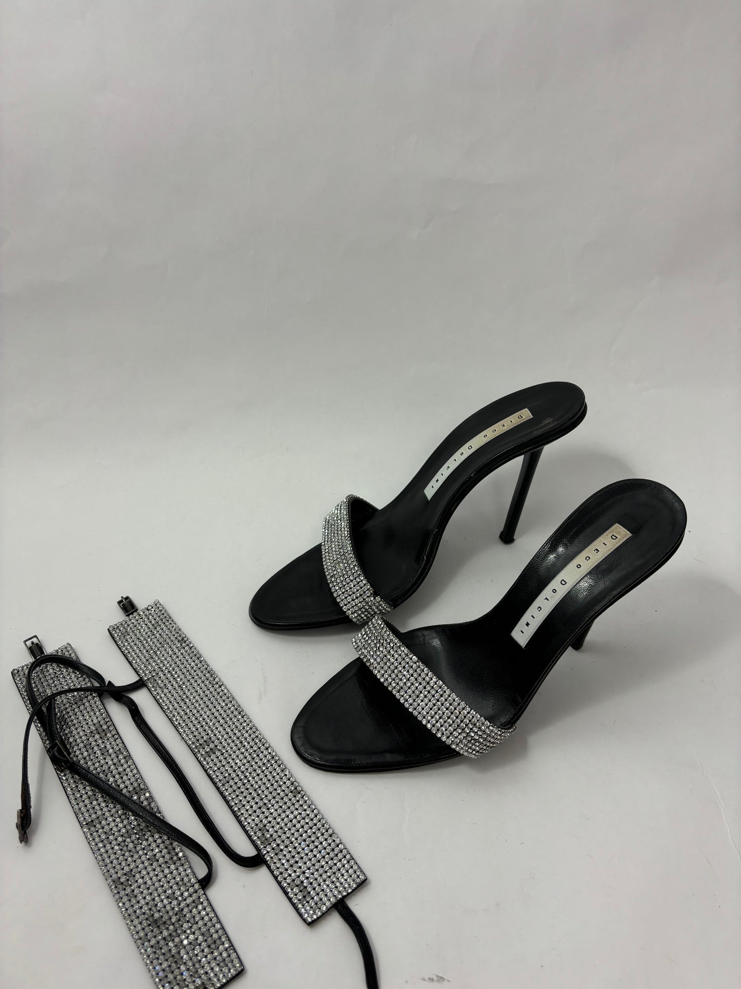 Diego Dolcini Rhinestone Sandals 37.5