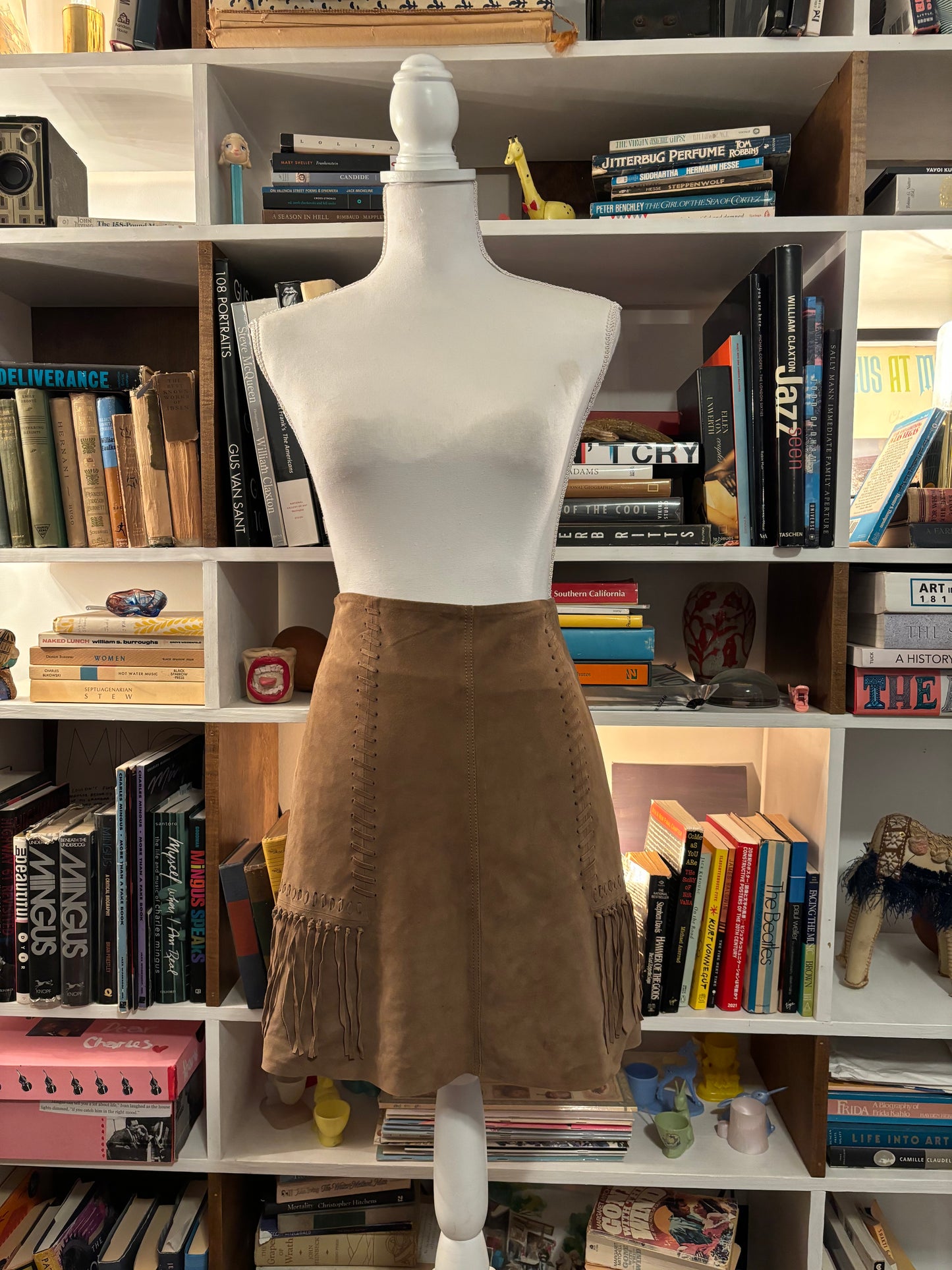 Calypso Suede Fringe Skirt