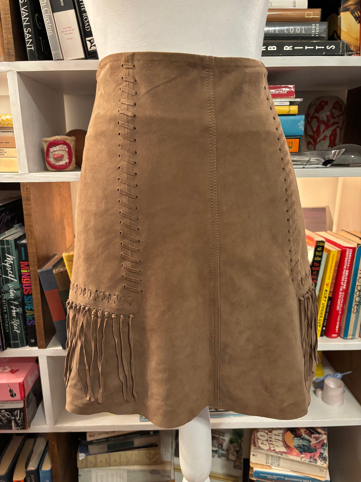 Calypso Suede Fringe Skirt