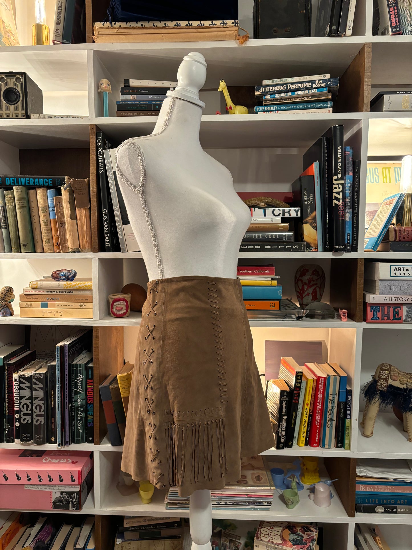 Calypso Suede Fringe Skirt