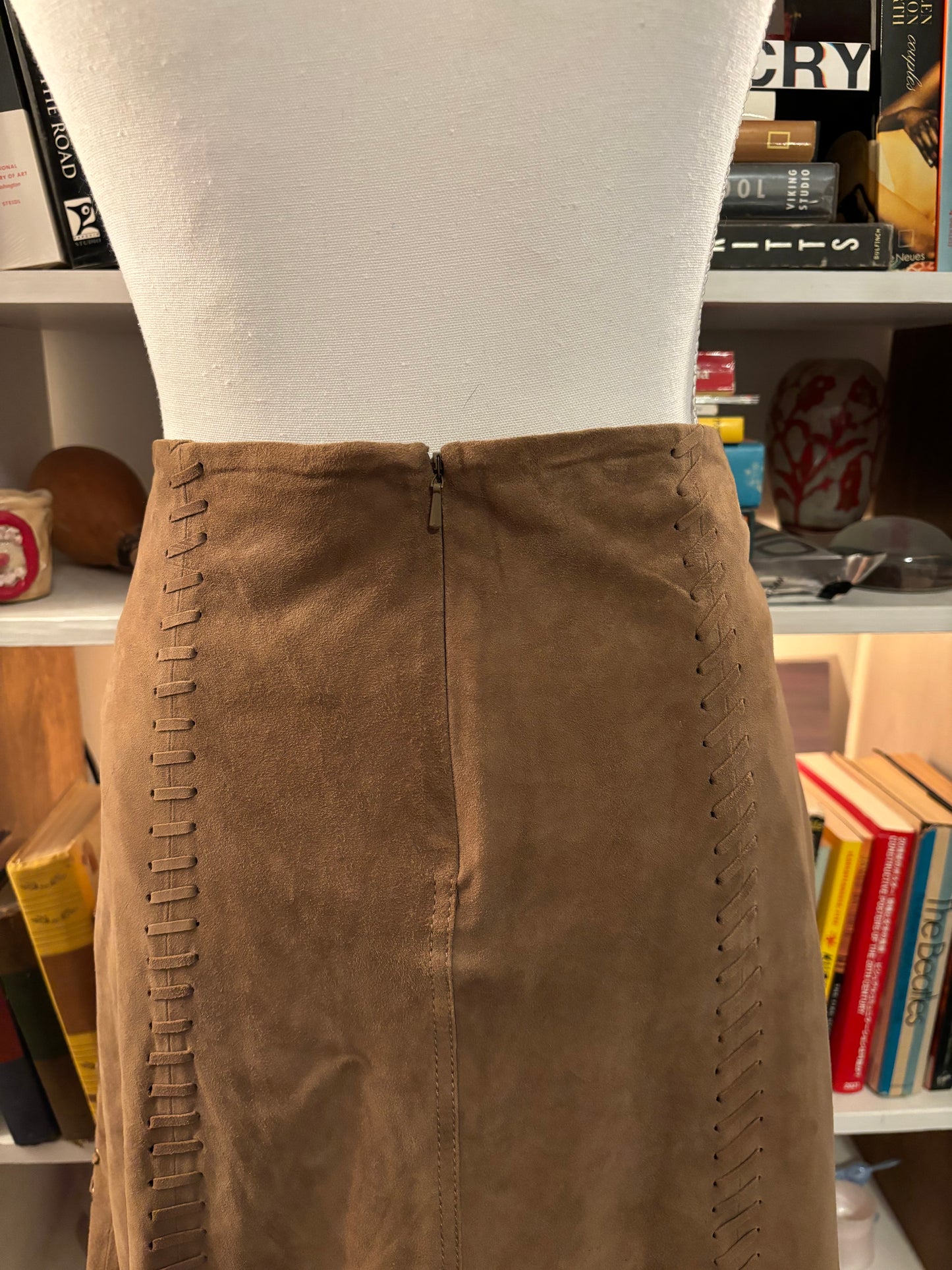 Calypso Suede Fringe Skirt