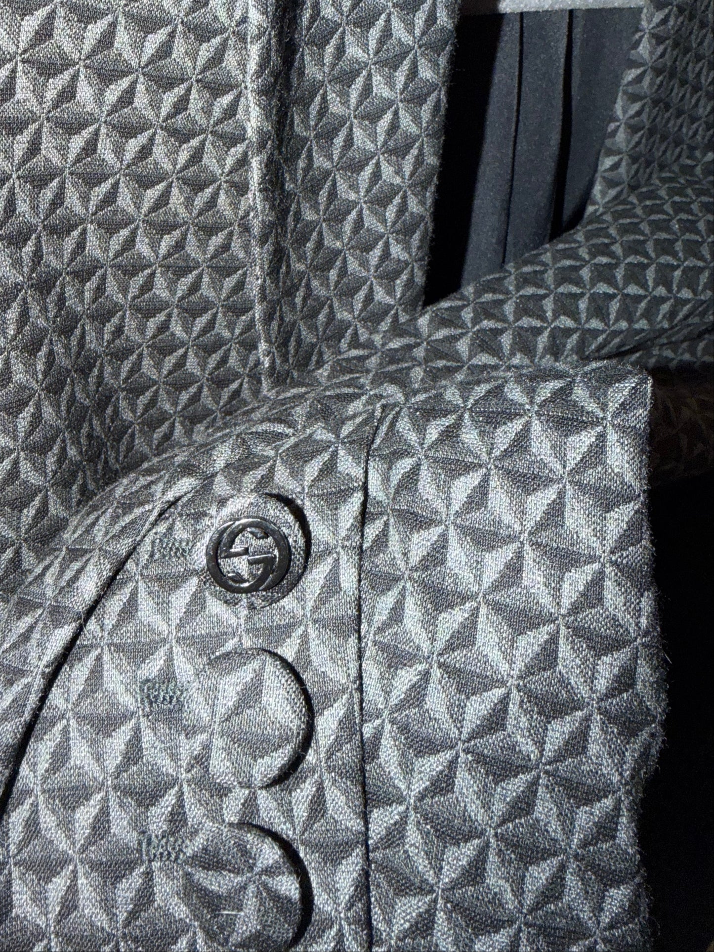 Gucci 2015 Wool Geometric Woven Blazer