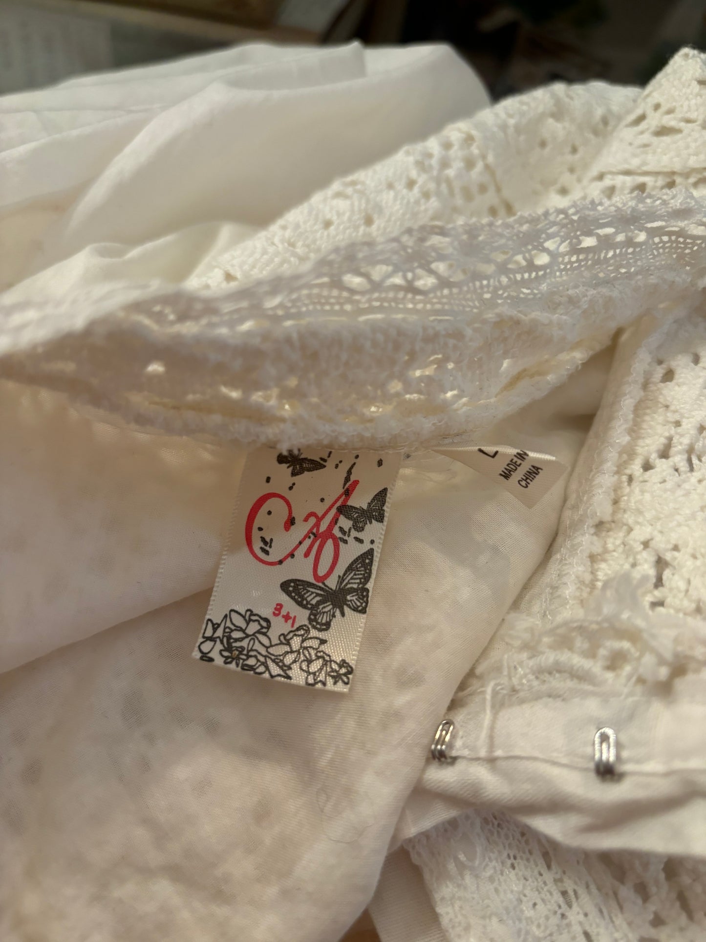 Cotton and lace minidress