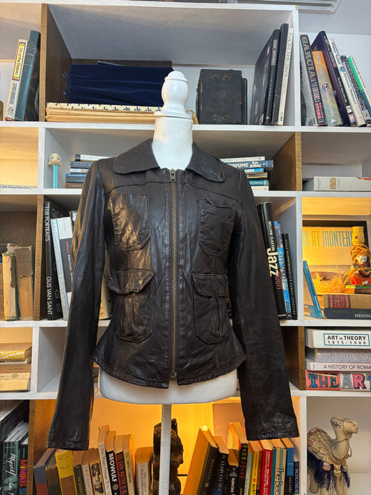 Cropped Leather Jacket