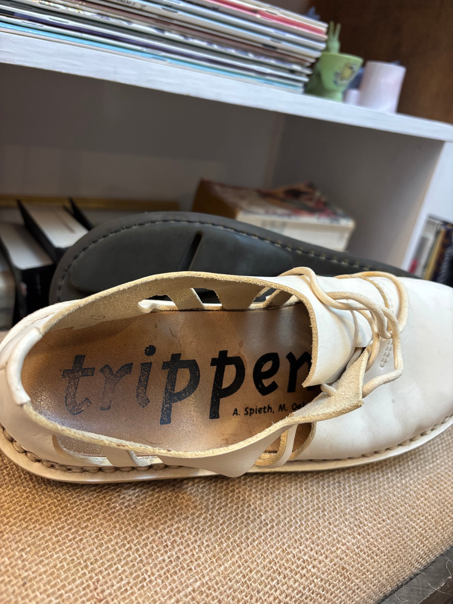 Trippen White Cutout Shoes 36