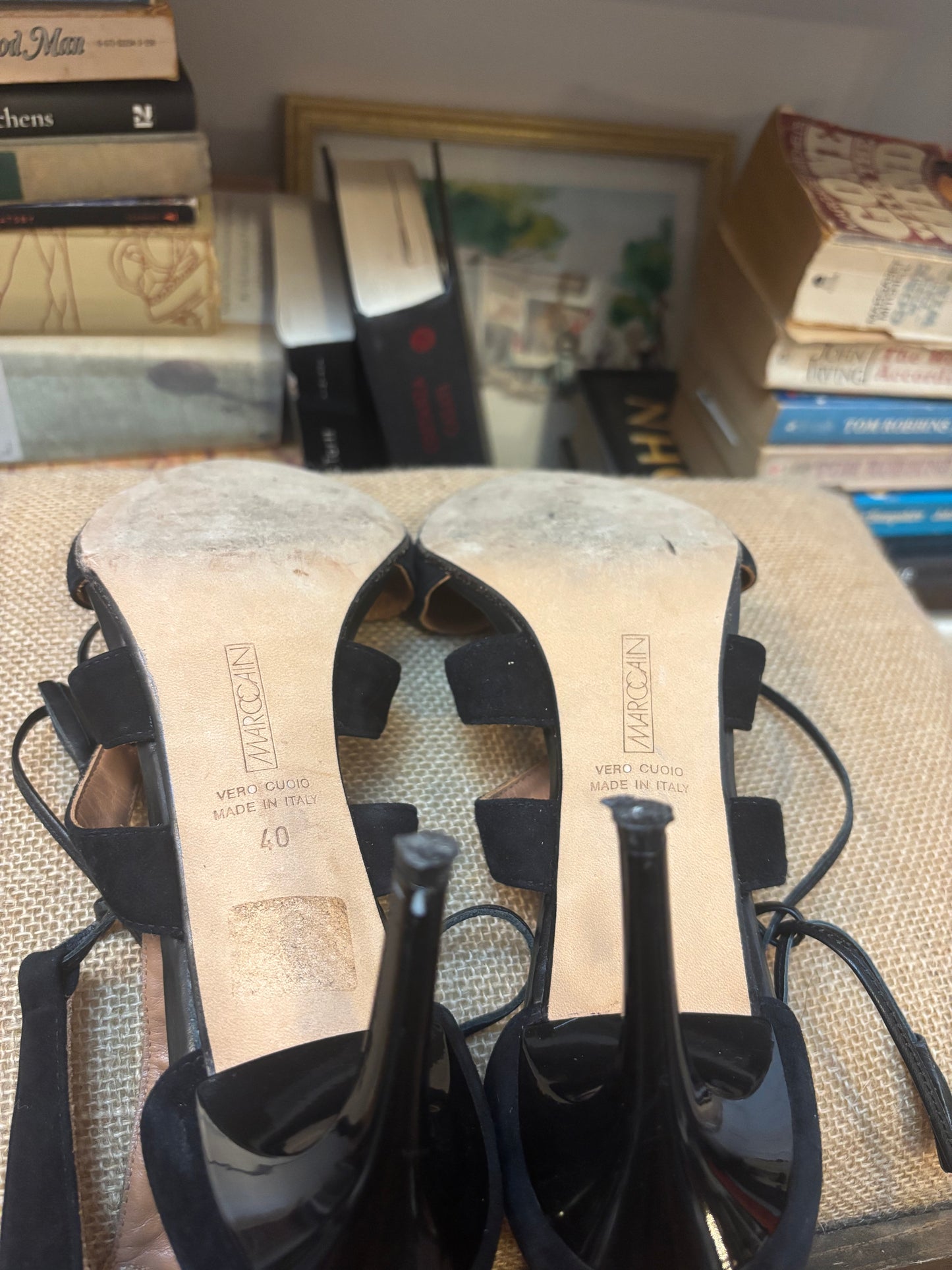 Marc Cain Lace Up Suede Tassel Heels 40