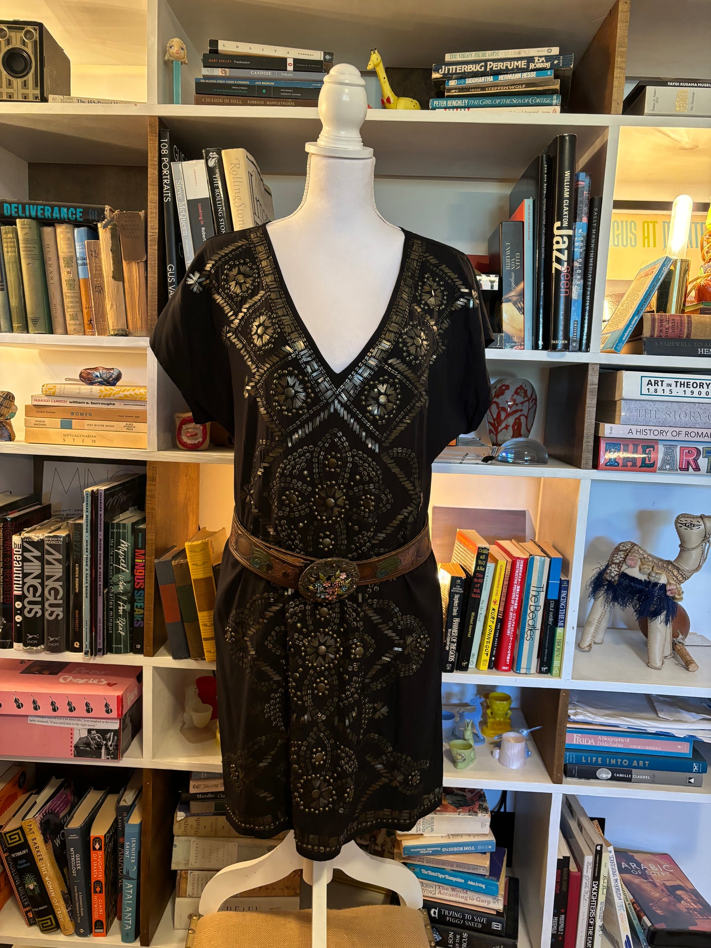 Hale Bob Silk Embellished Dress