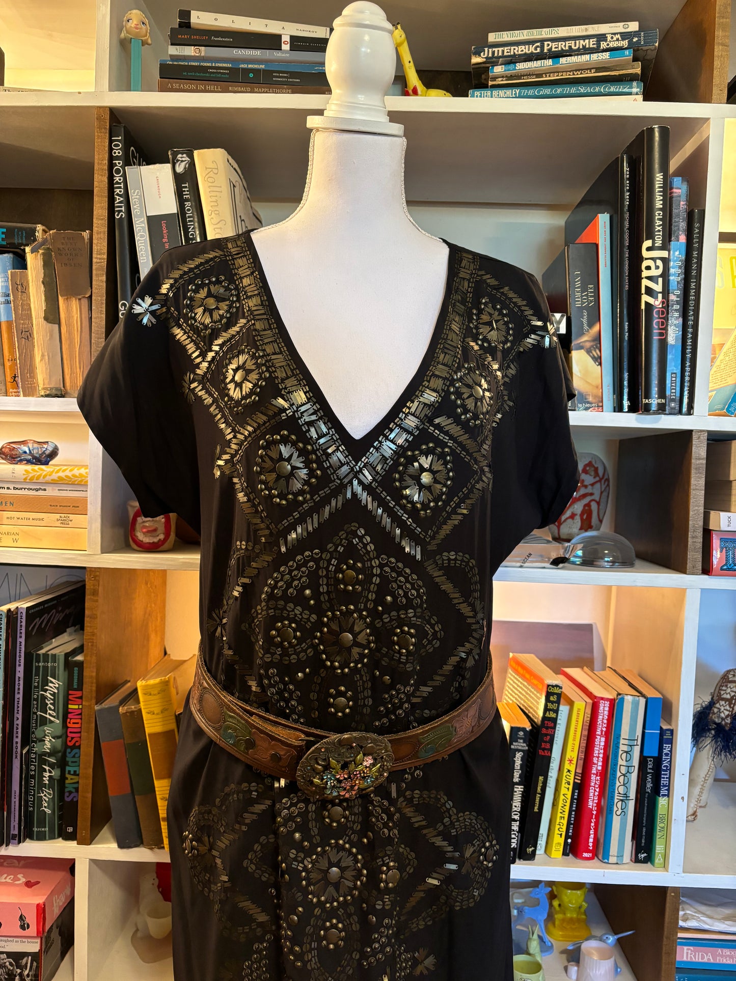 Hale Bob Silk Embellished Dress