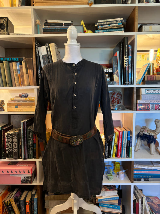 Black Linen Tunic Dress