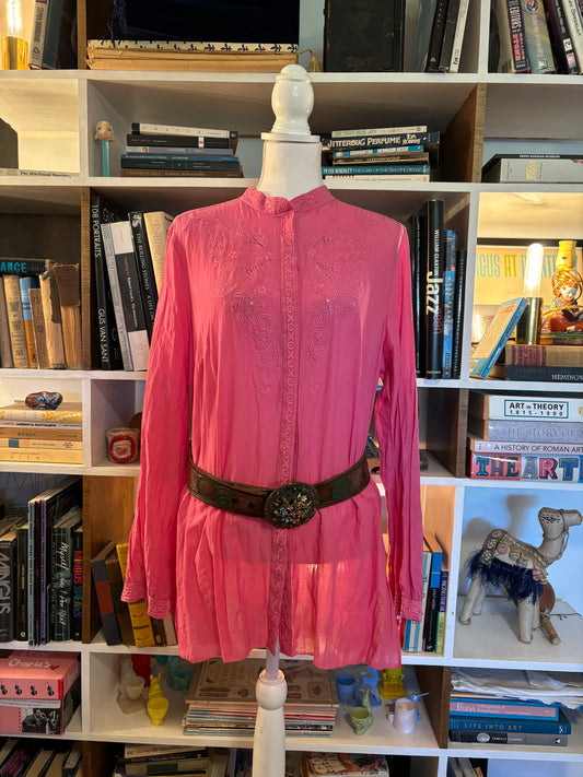 Embroidered Pink Tunic