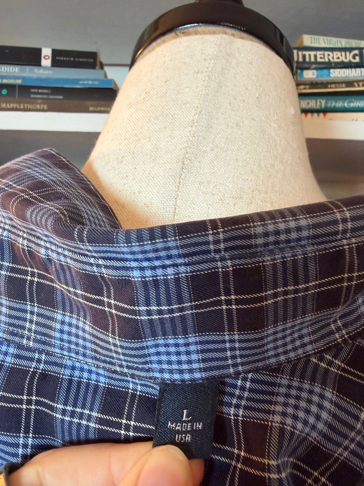 Burberry London Blue Plaid Button-Down Shirt