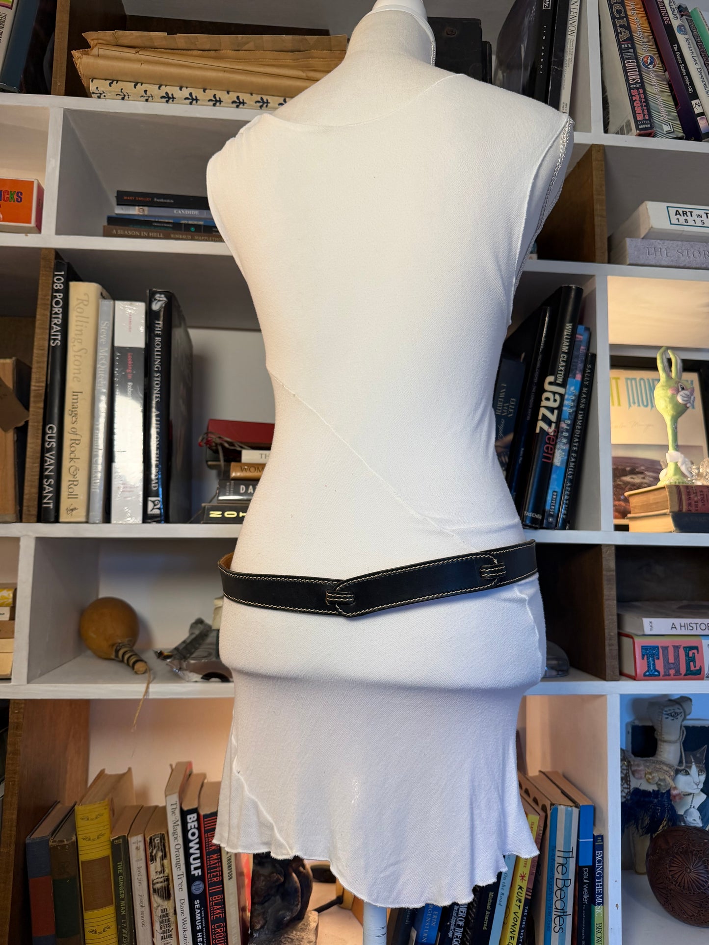 Double Black Leather Belt