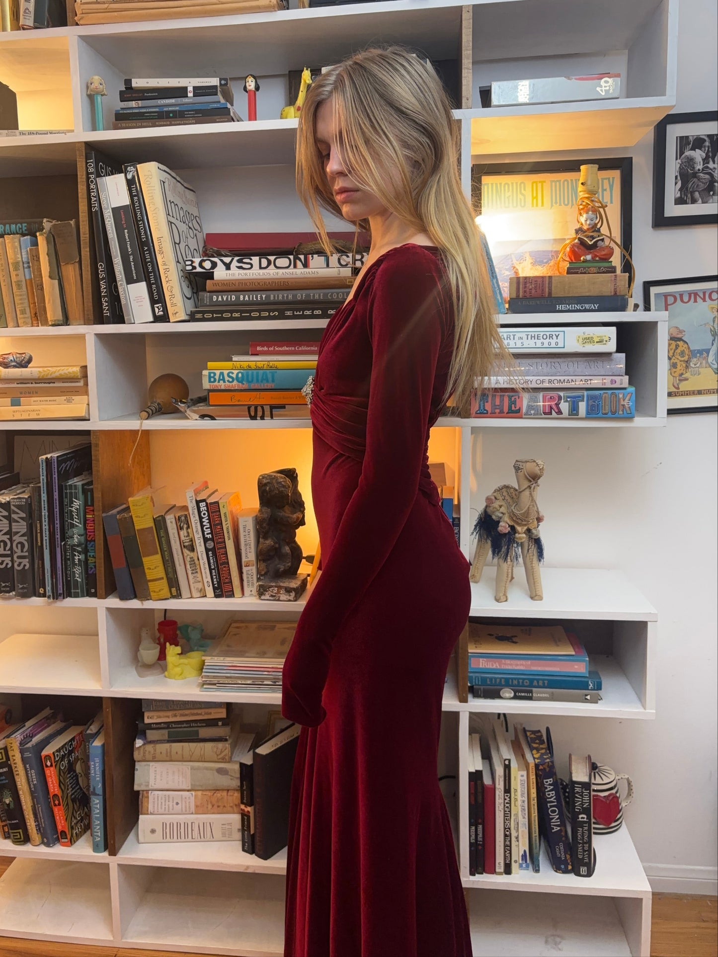 Marc Bouwer Red Velvet Gown