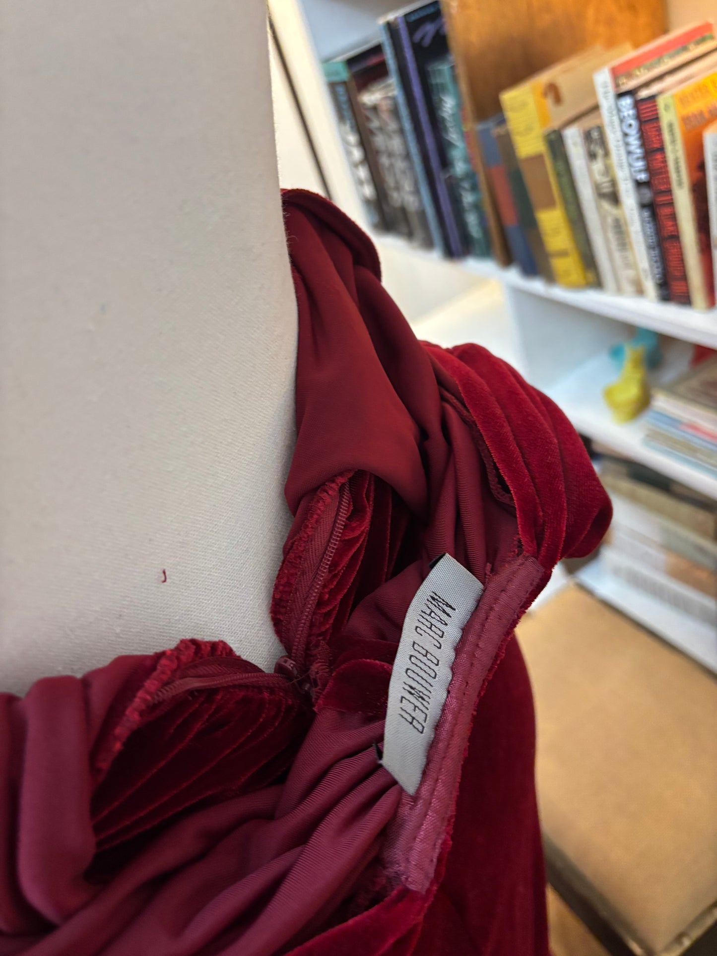 Marc Bouwer Red Velvet Gown