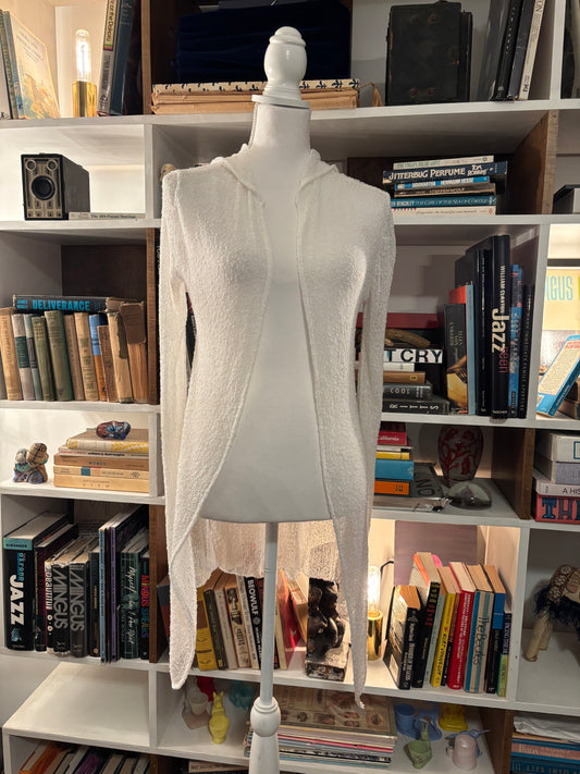 Purp7e Knit Hooded Shawl