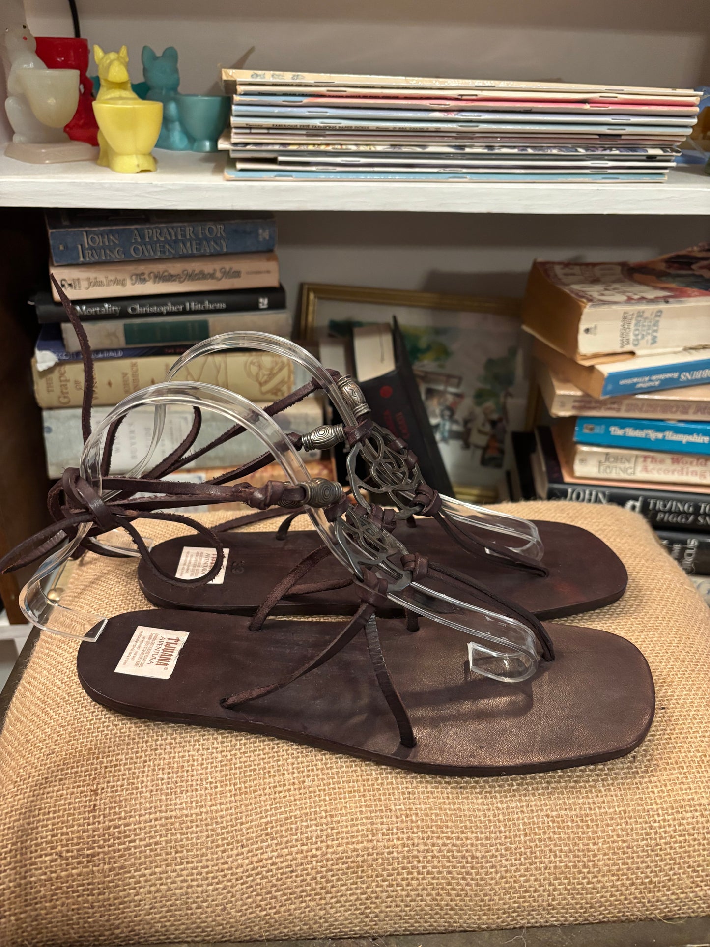 Leather Embellished Sandals 39
