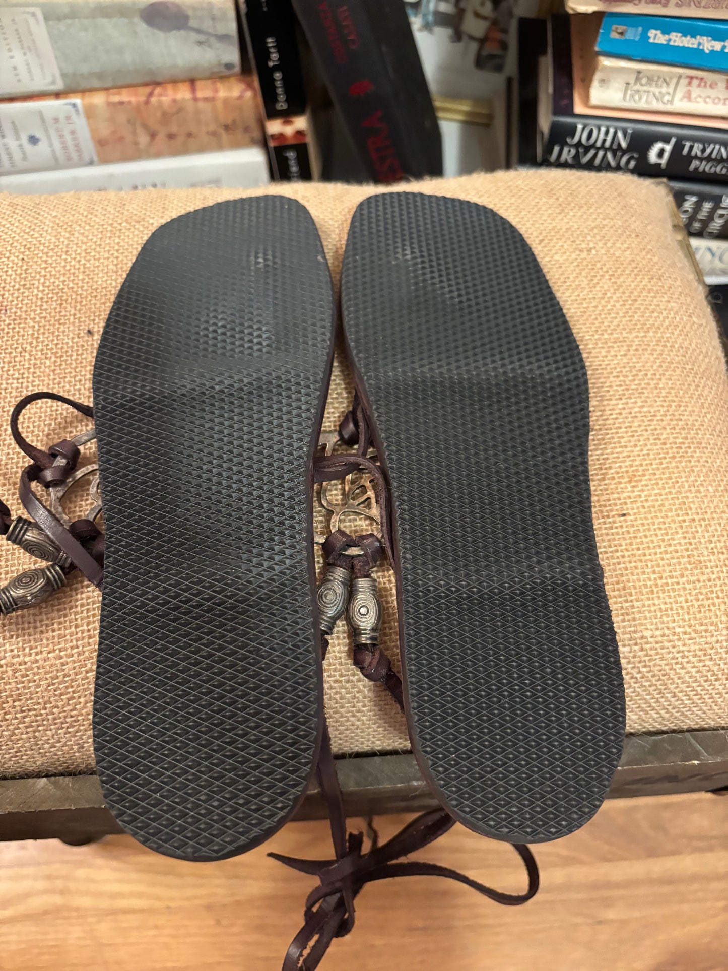 Leather Embellished Sandals 39
