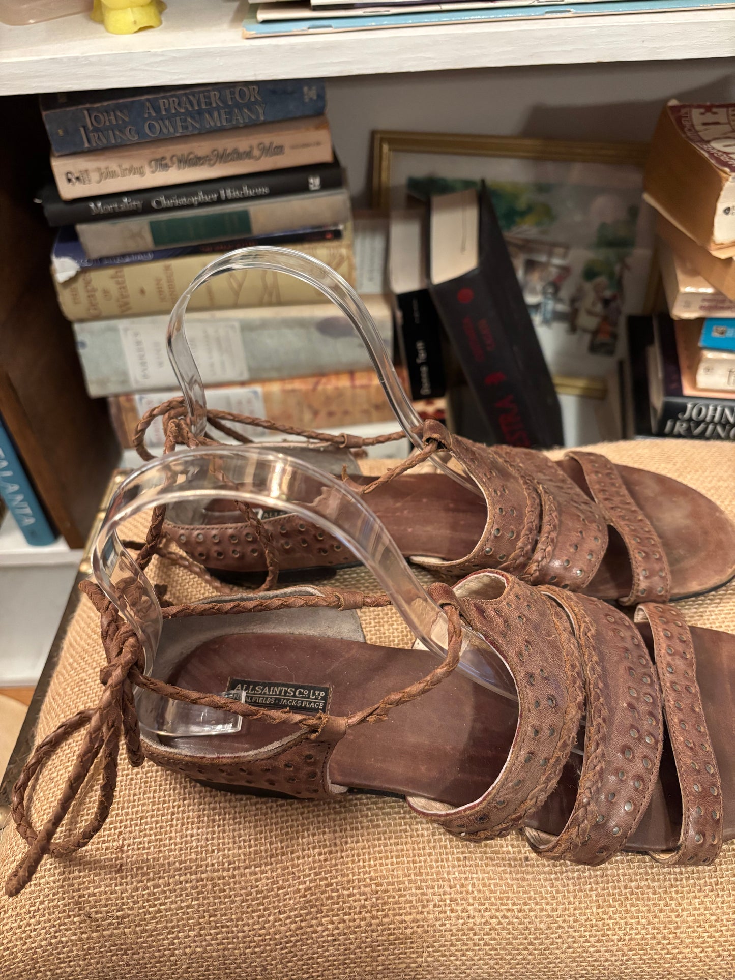 All Saints Leather Gladiator Sandals 38