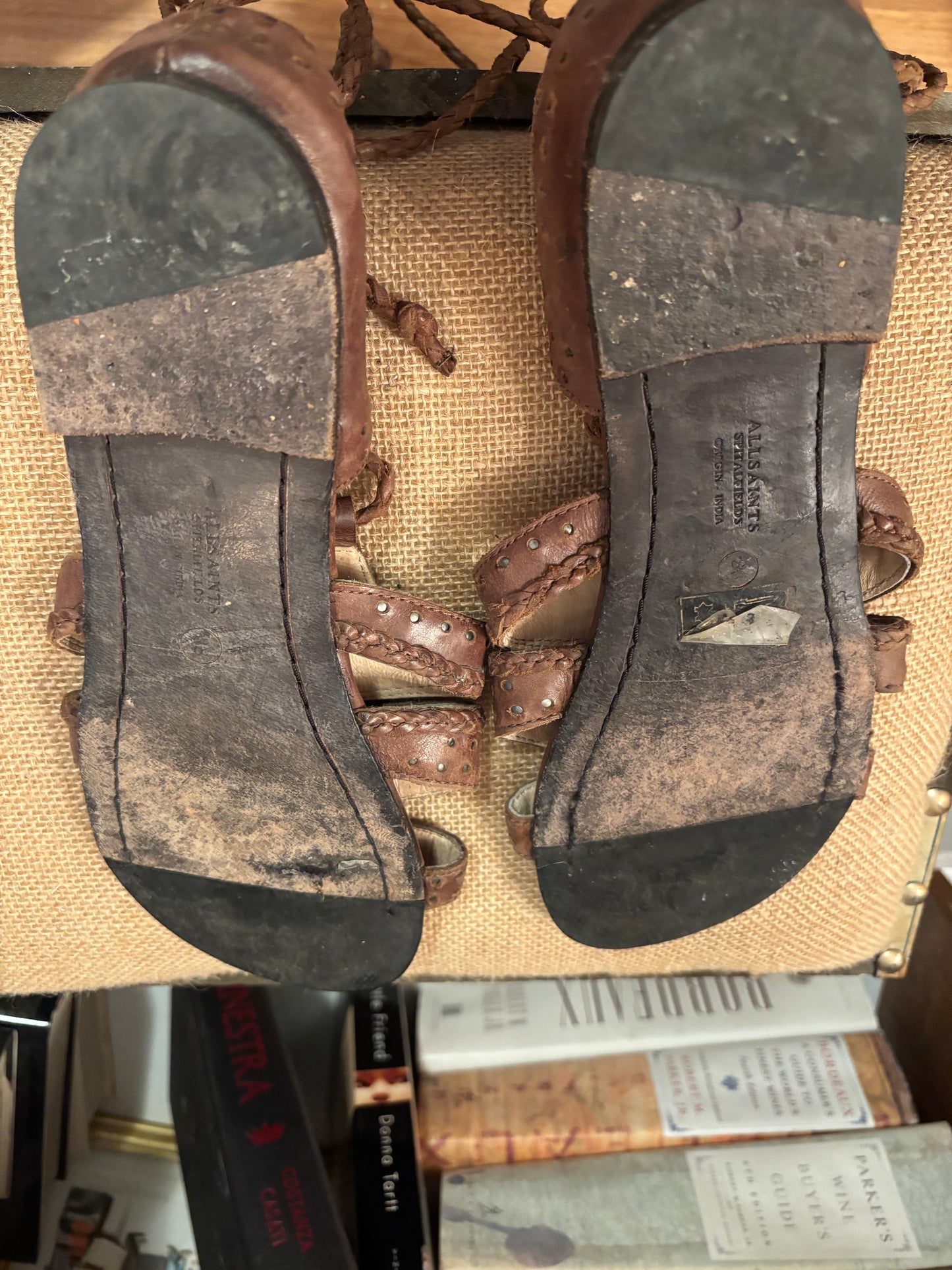 All Saints Leather Gladiator Sandals 38