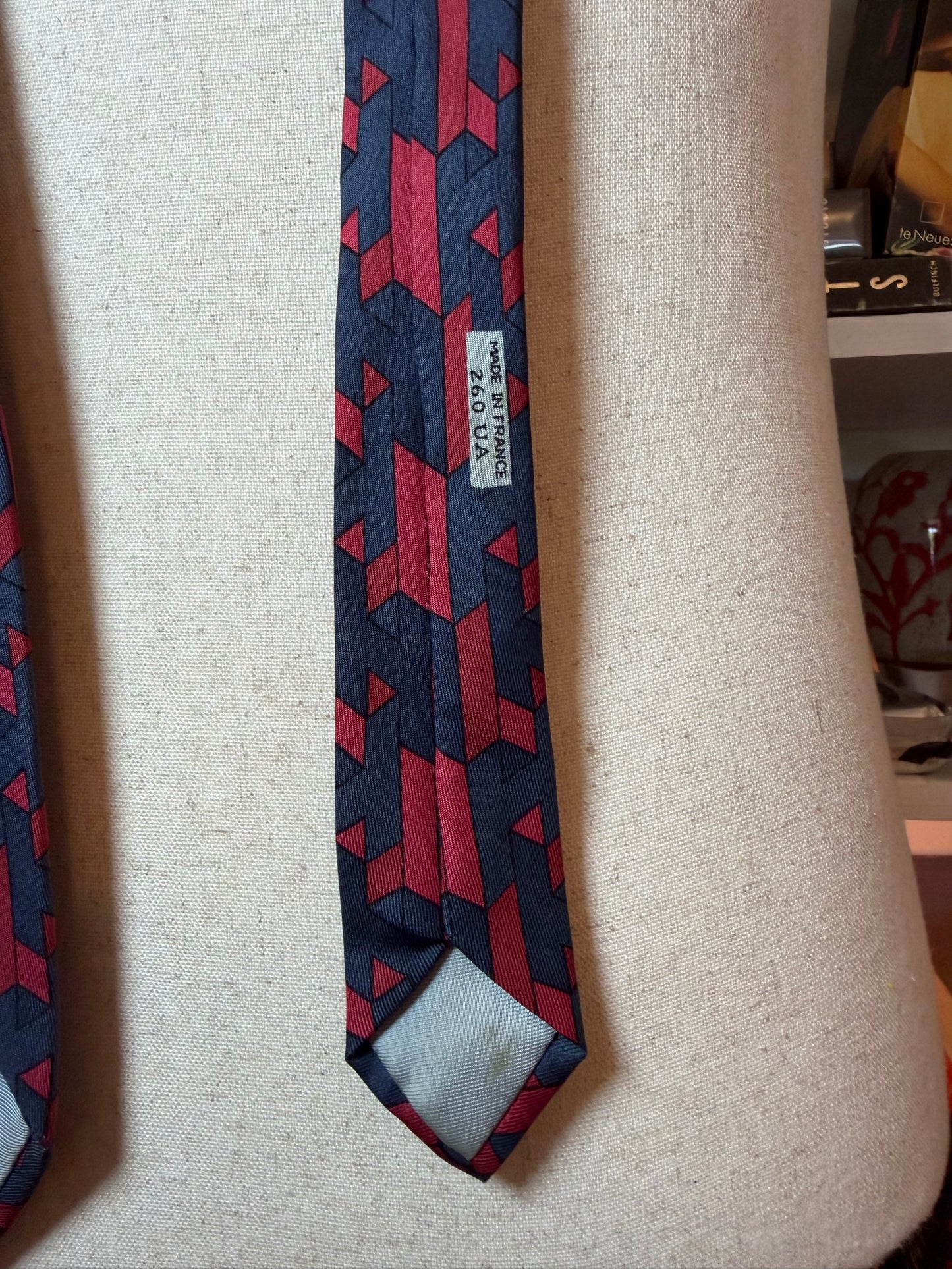 Hermès Paris Silk Tie — 1970s Abstract Geometric