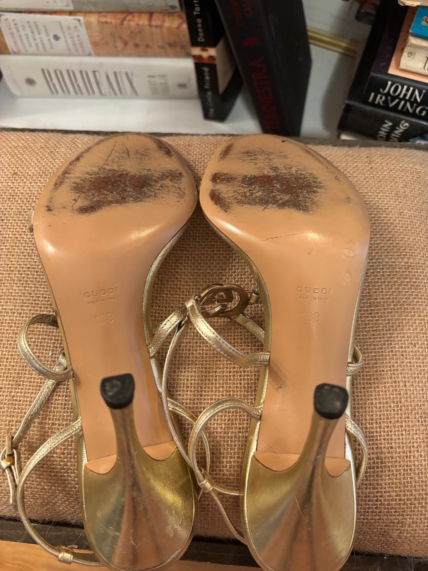 Gucci Gold Sandals 10