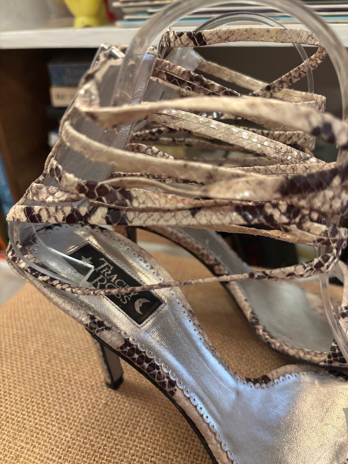 Tracey Ross Snakeskin Heels 38.5
