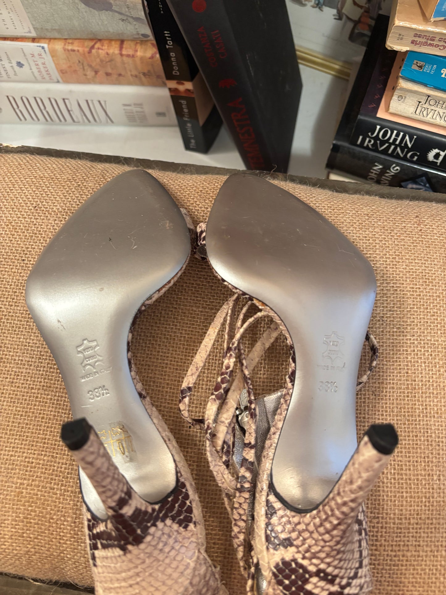 Tracey Ross Snakeskin Heels 38.5