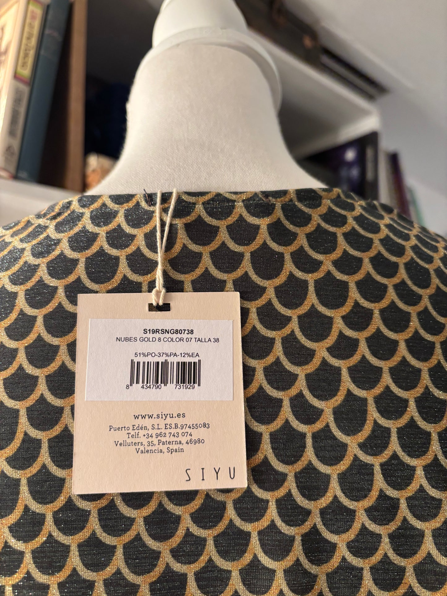 Siyu Gold Patterned Dress