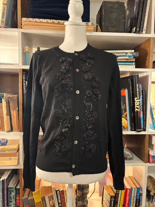 Comme Des Garcons Floral Applique Sweater