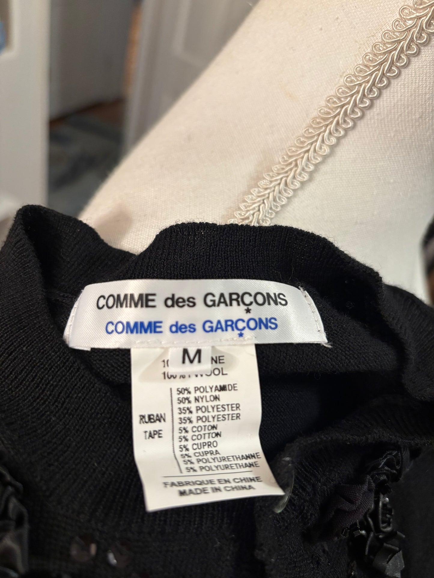 Comme Des Garcons Floral Applique Sweater