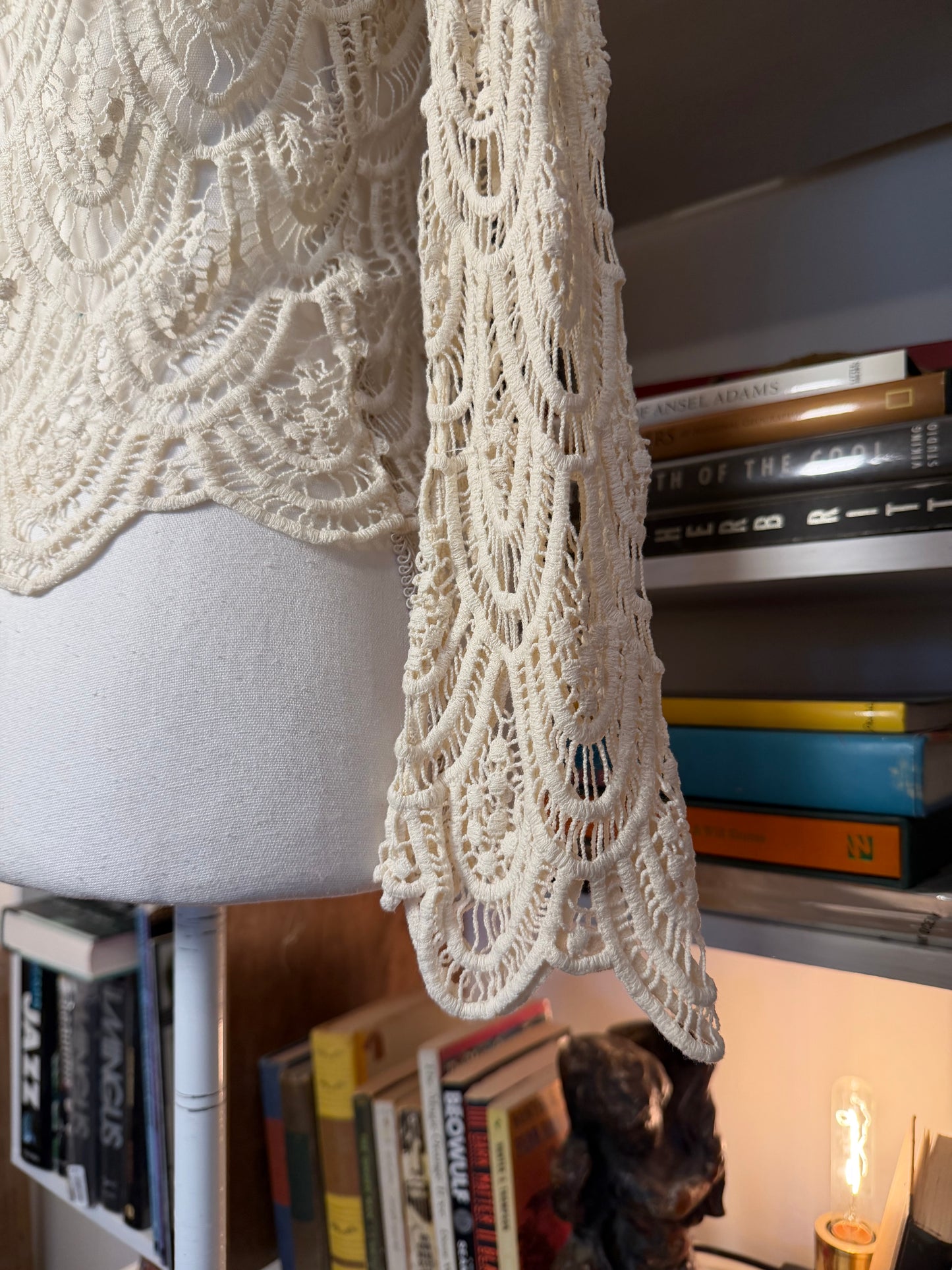 Lace tie front top