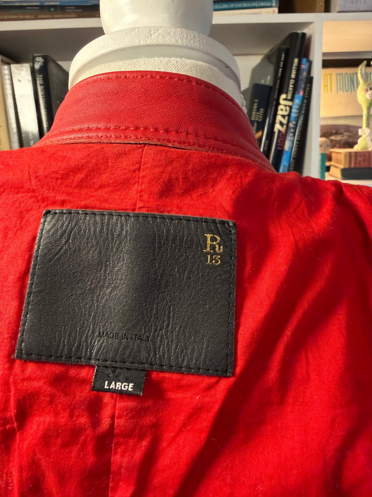 R13 Leather Moto Jacket L