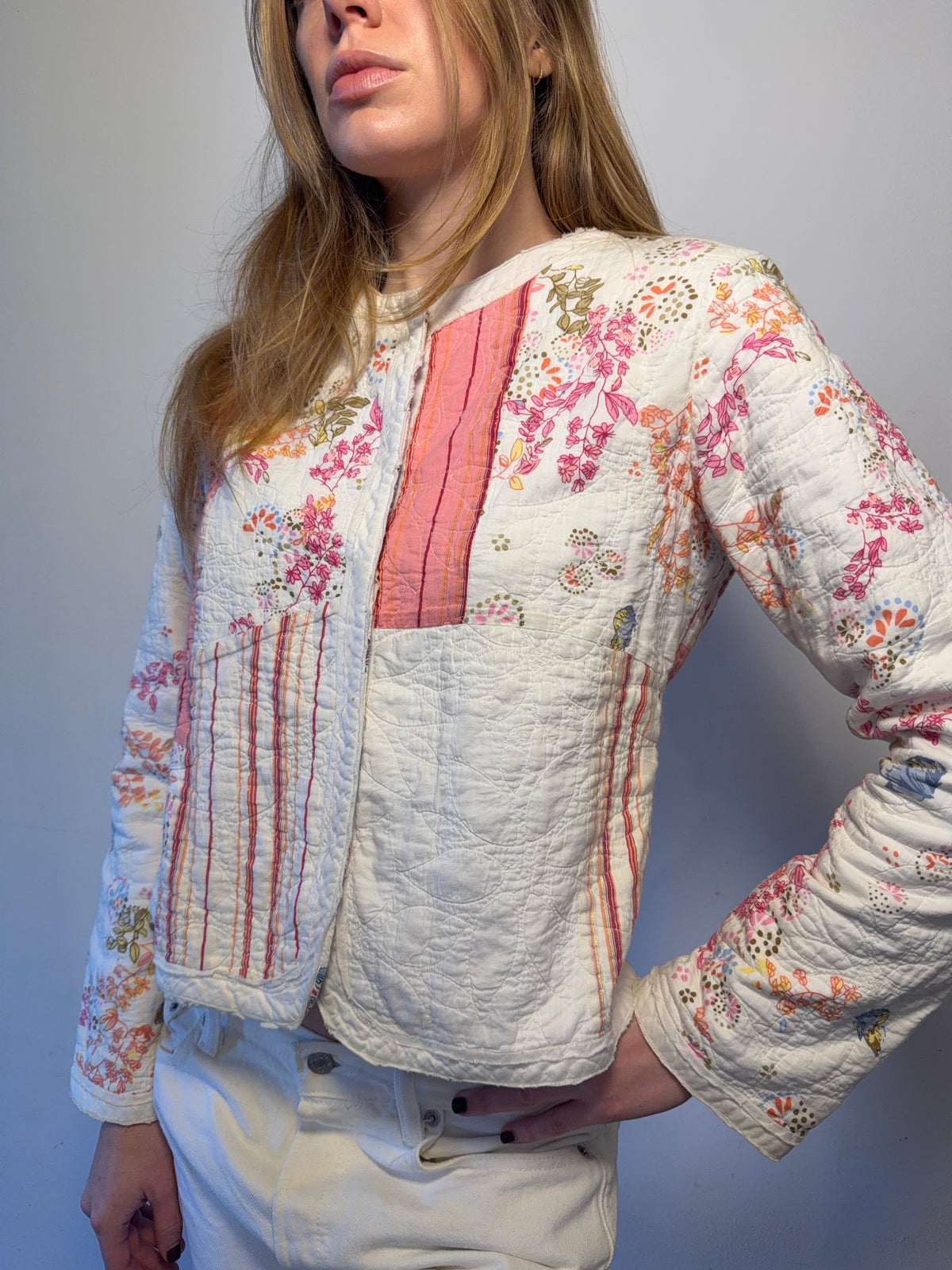 J.Jill Quilted Patchwork Floral Jacket