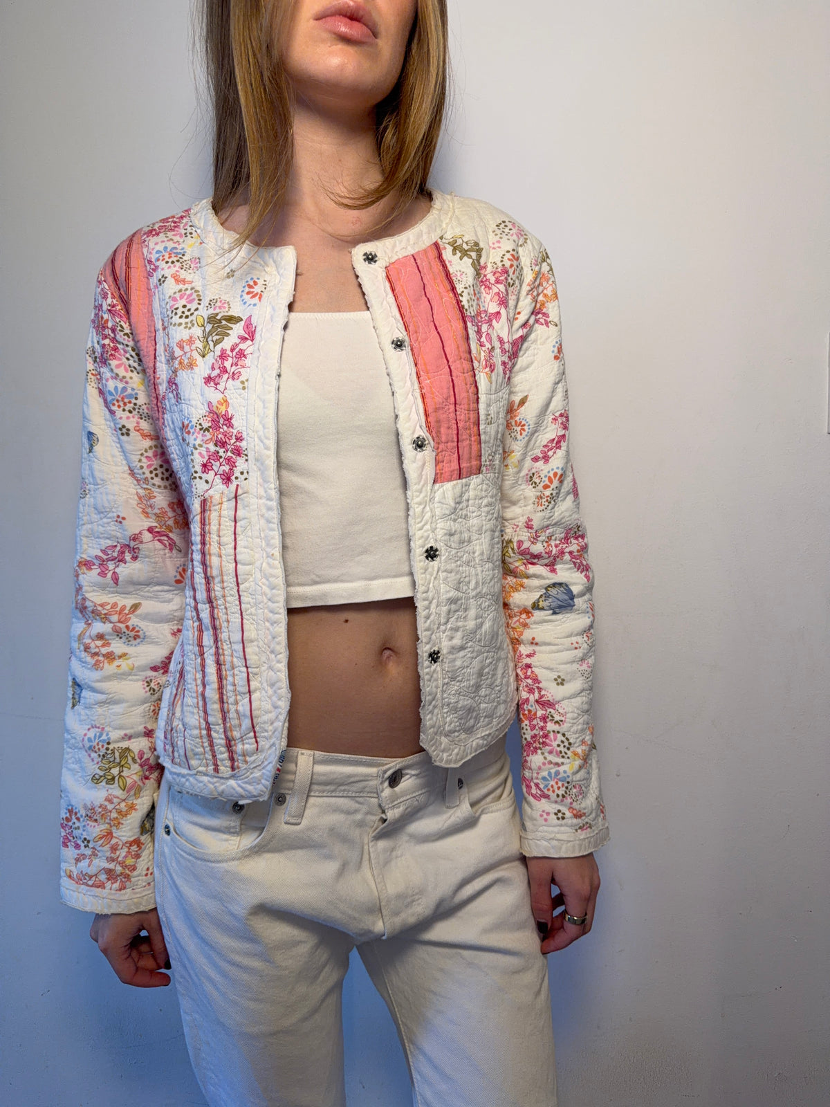 J.Jill Quilted Patchwork Floral Jacket