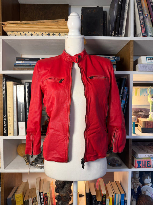 R13 Leather Moto Jacket L
