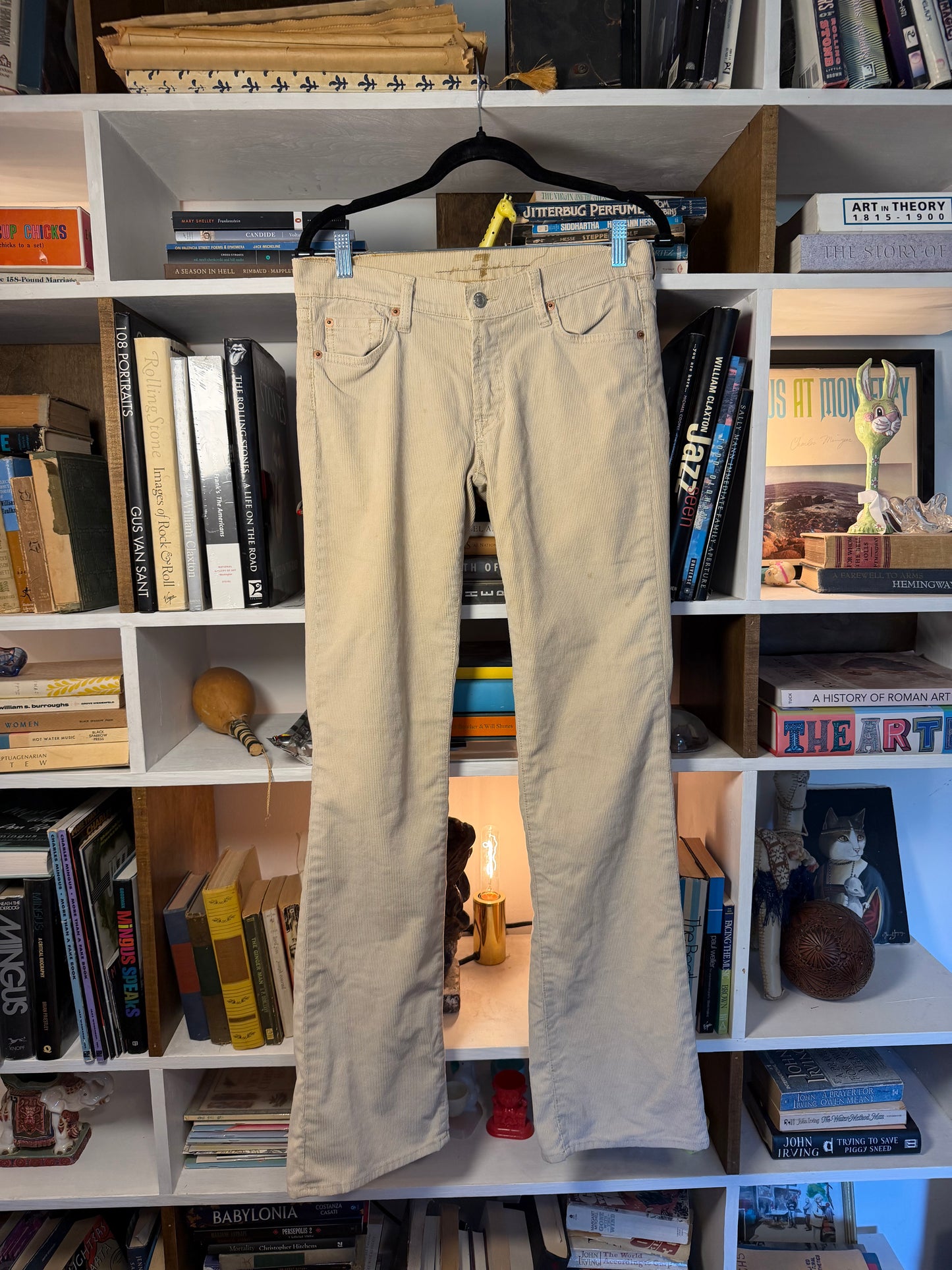 7 For All Mankind Cream Corduroy Bootcut Pants 29