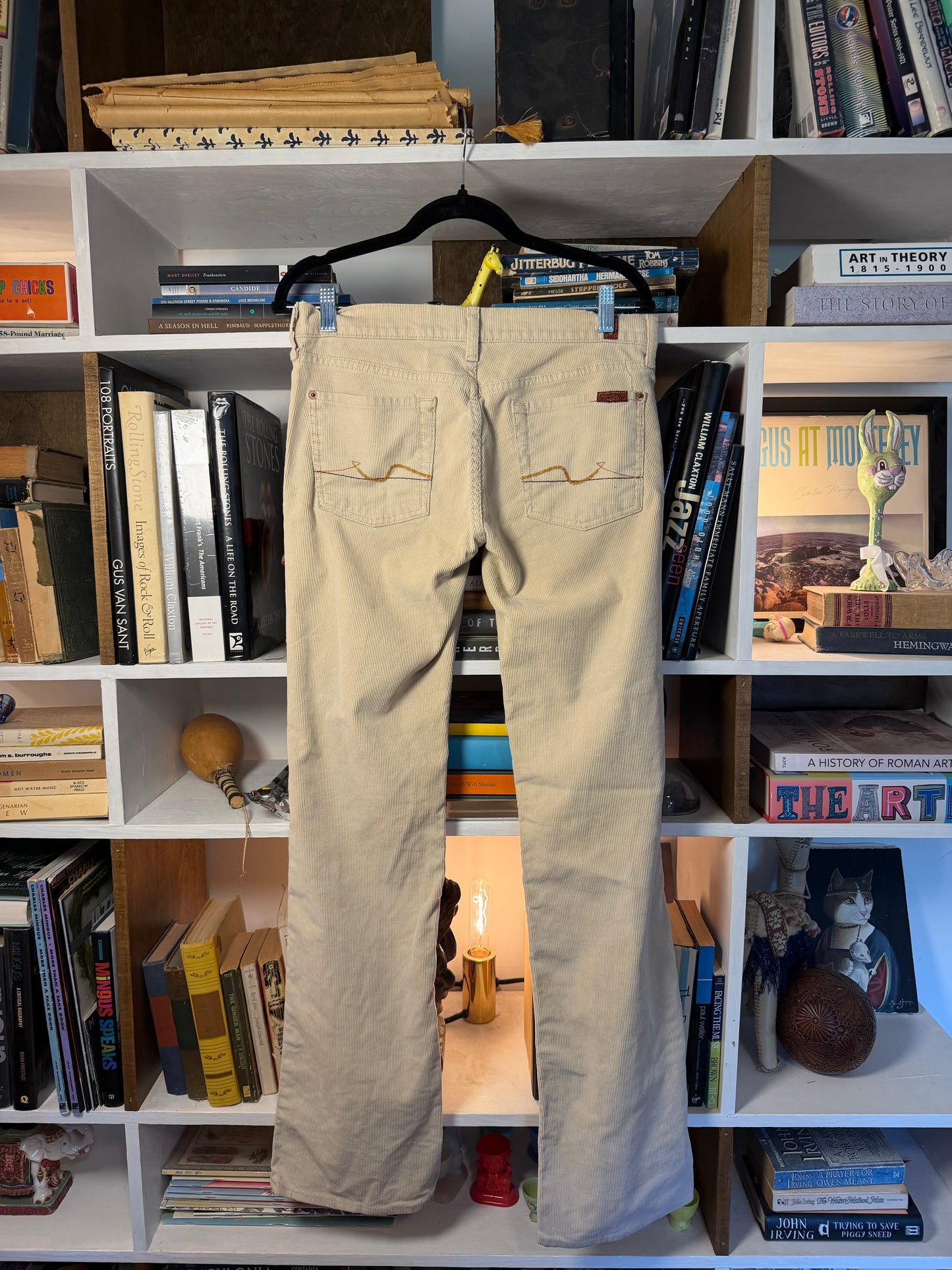 7 For All Mankind Cream Corduroy Bootcut Pants 29