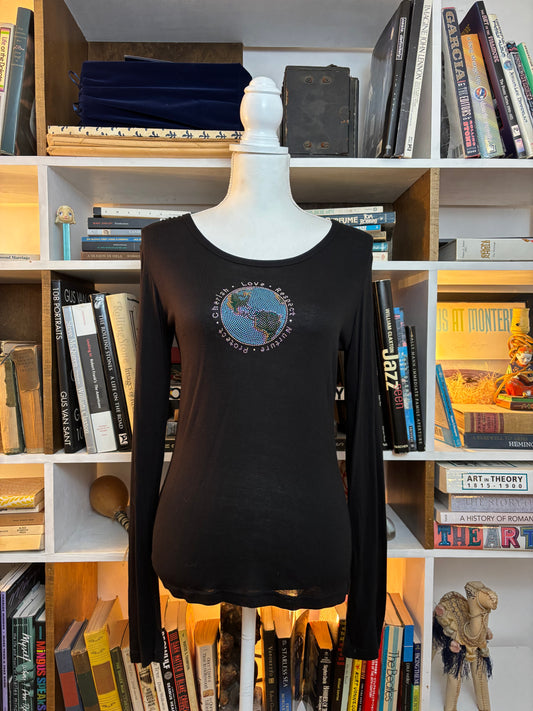 Earth Rhinestone Top