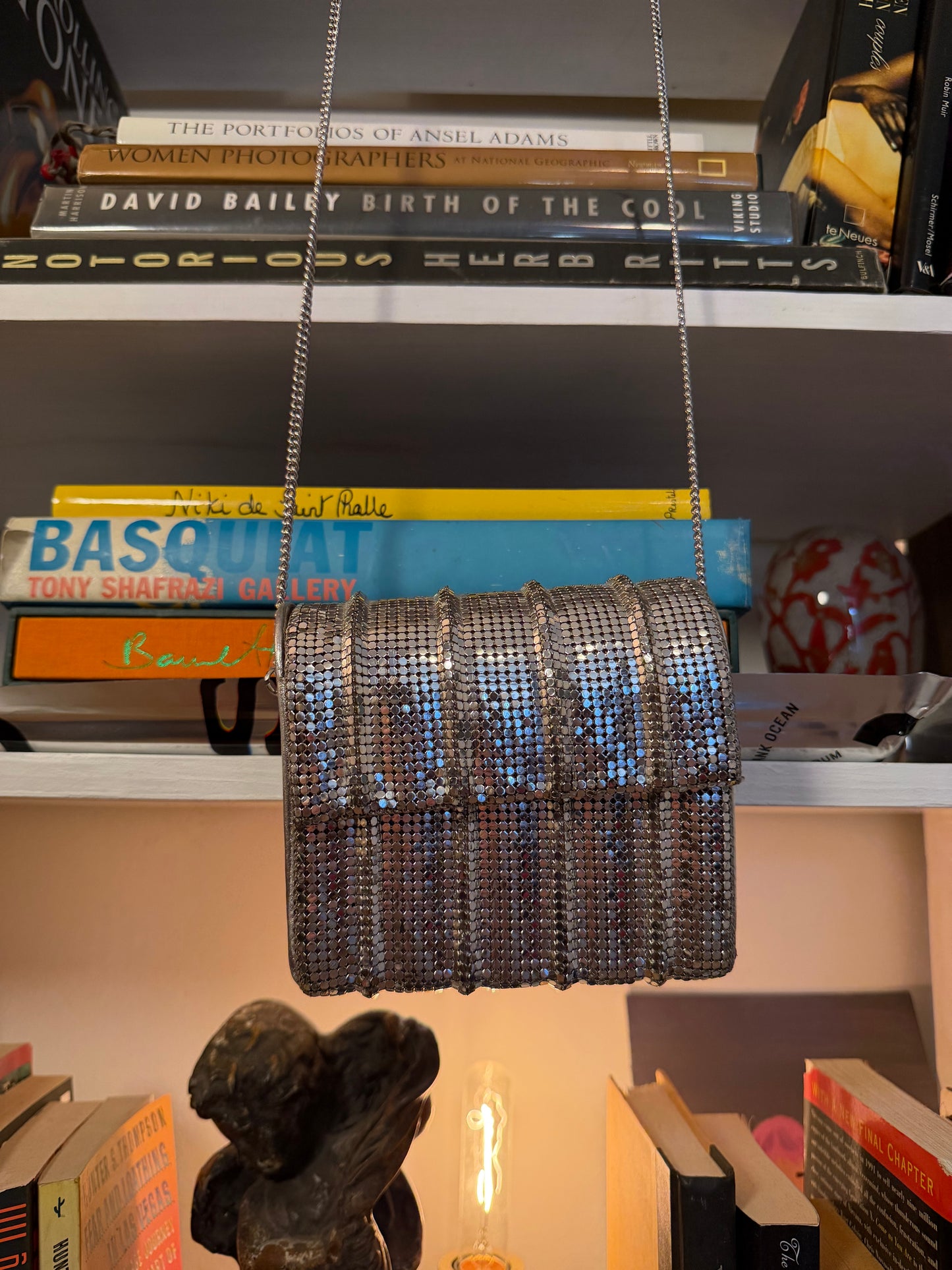 Vintage Whiting & Davis gunmetal mesh evening bag