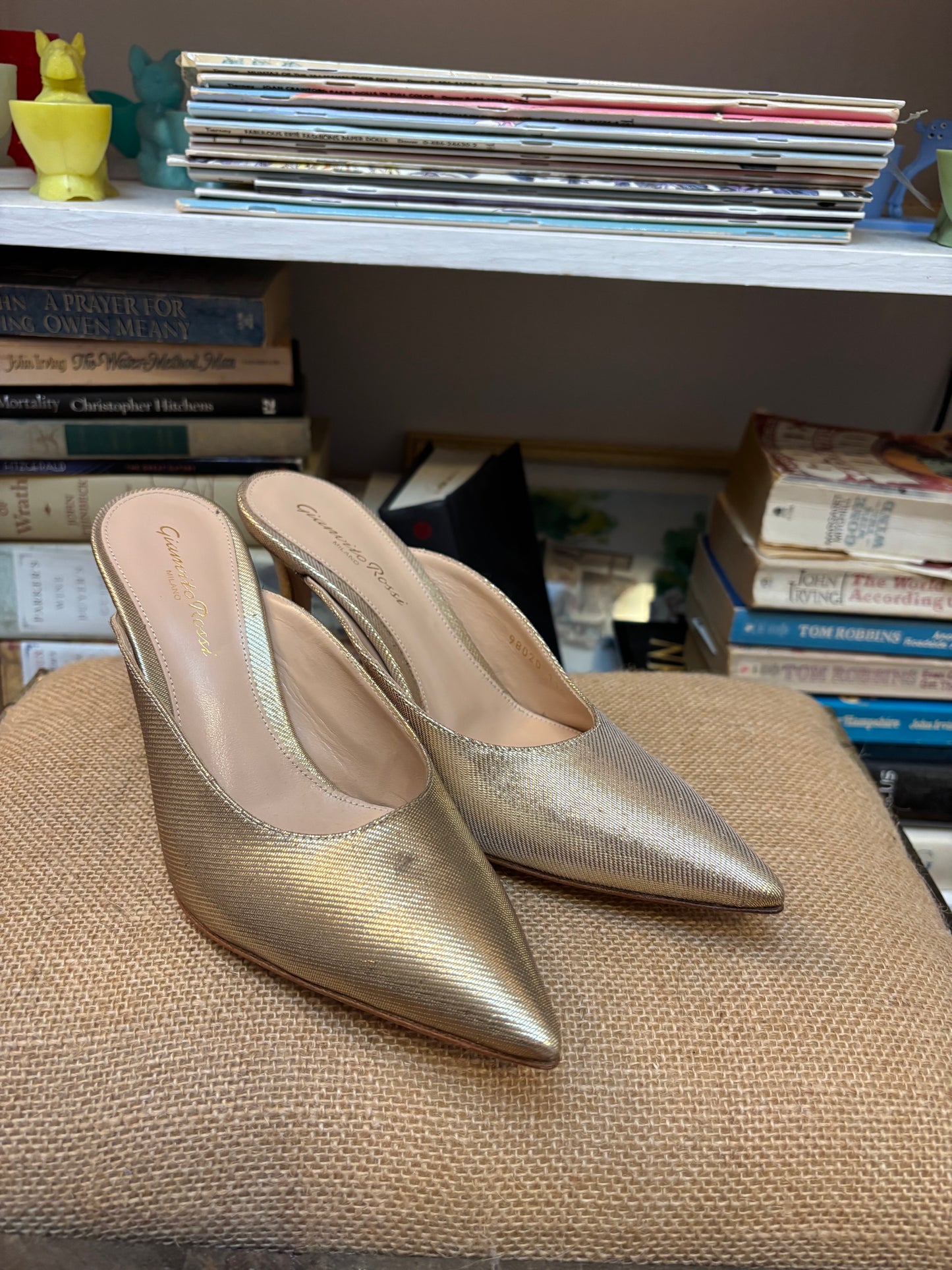 Gianvito Rossi Gold Mules 36.5