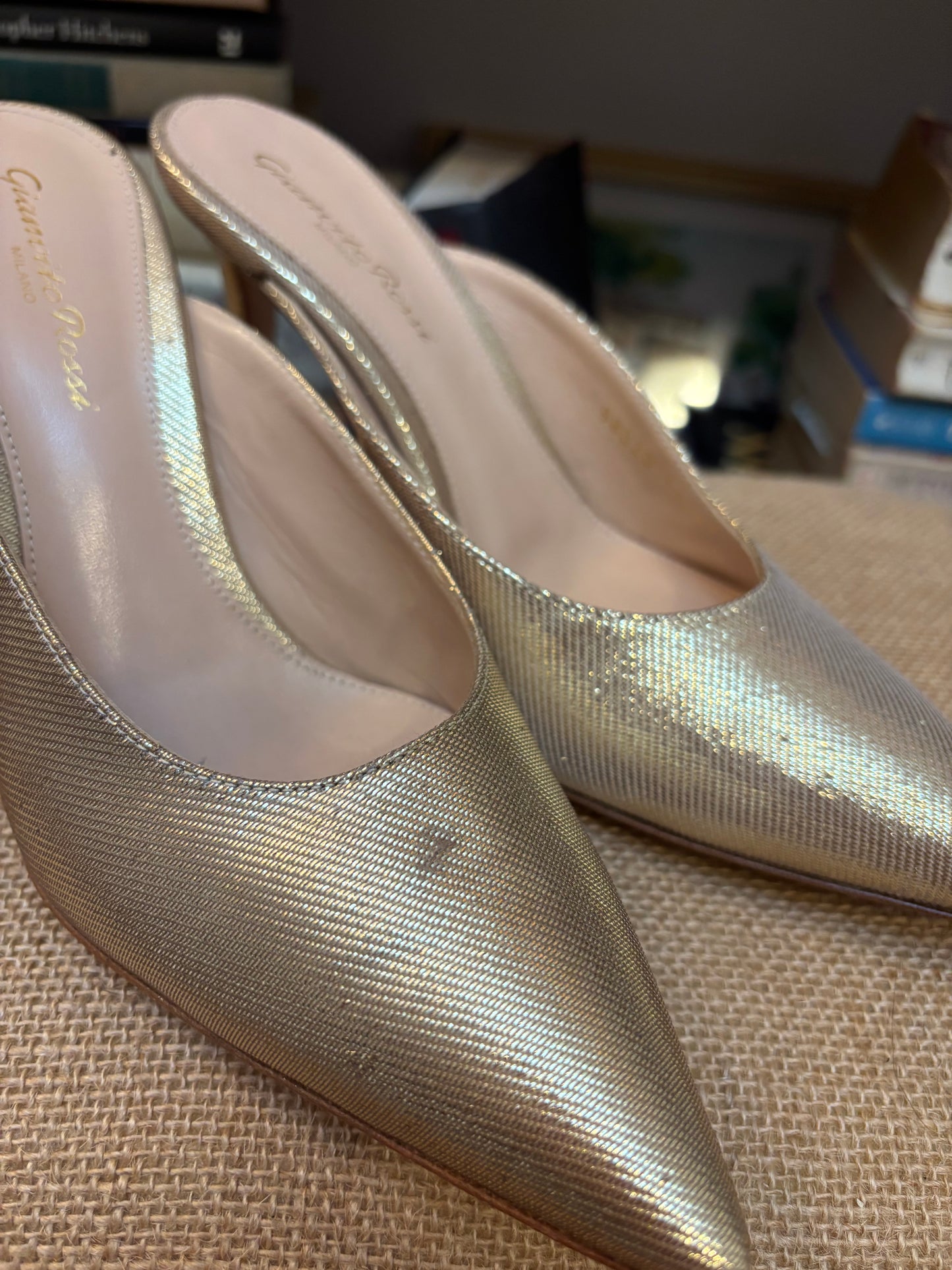 Gianvito Rossi Gold Mules 36.5