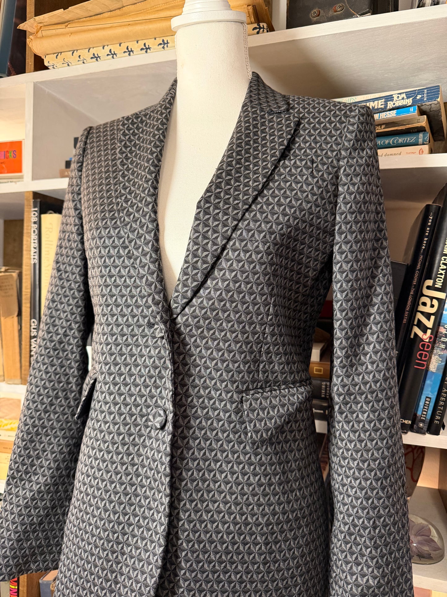 Gucci 2015 Wool Geometric Woven Blazer