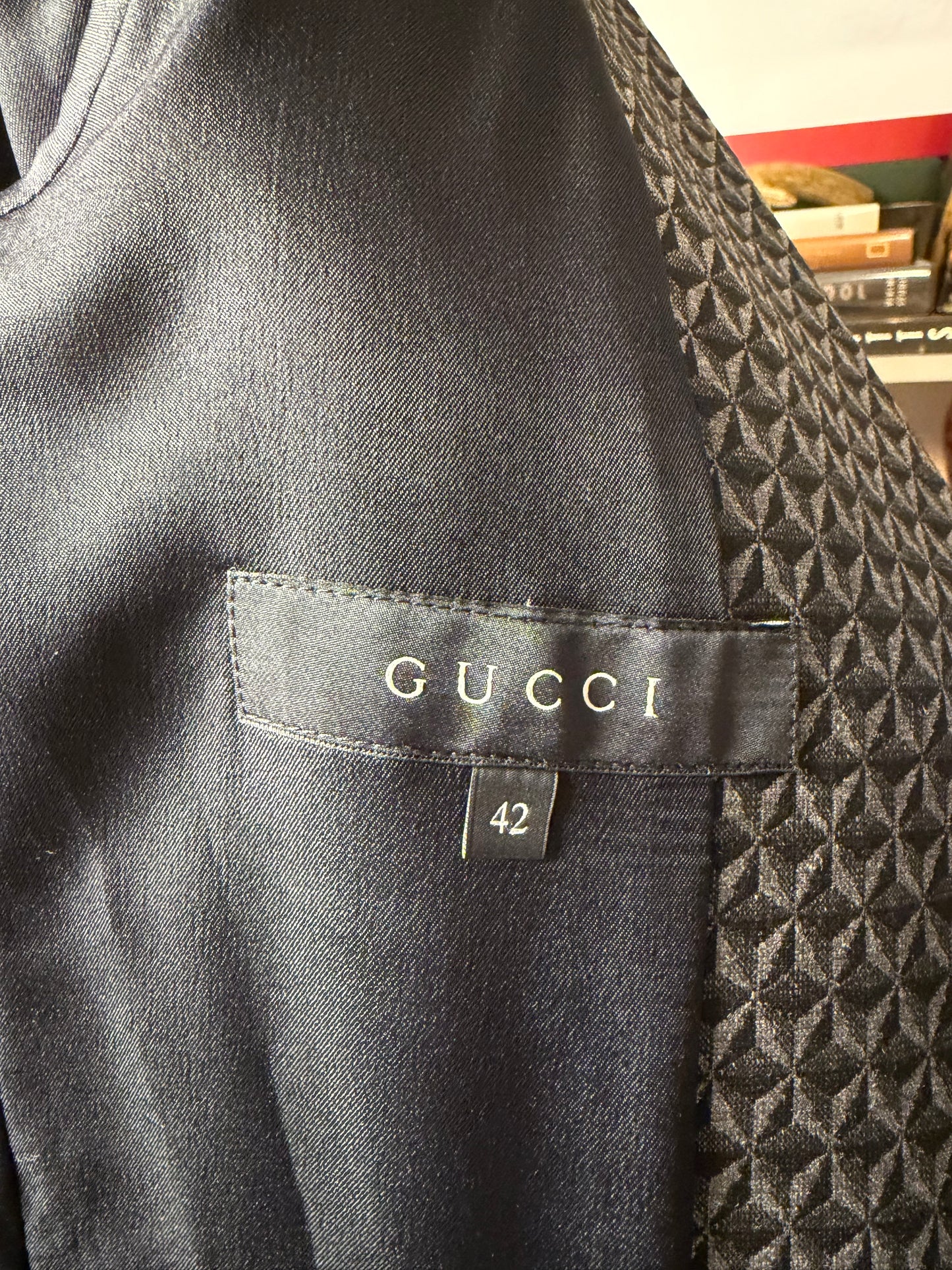 Gucci 2015 Wool Geometric Woven Blazer