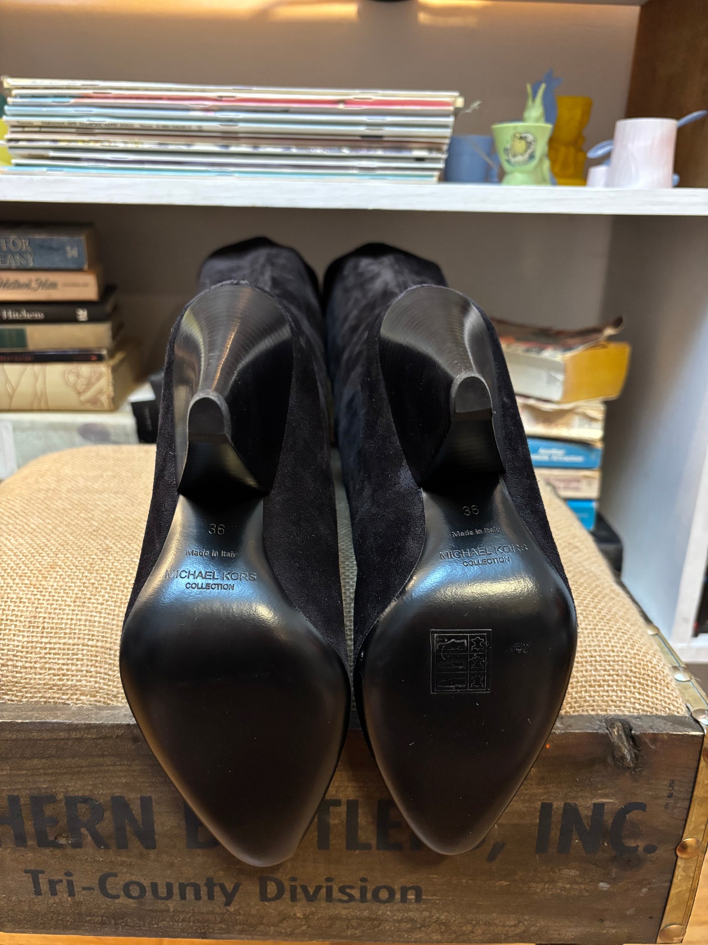 Michael Kors Collection Black Suede Boots 36