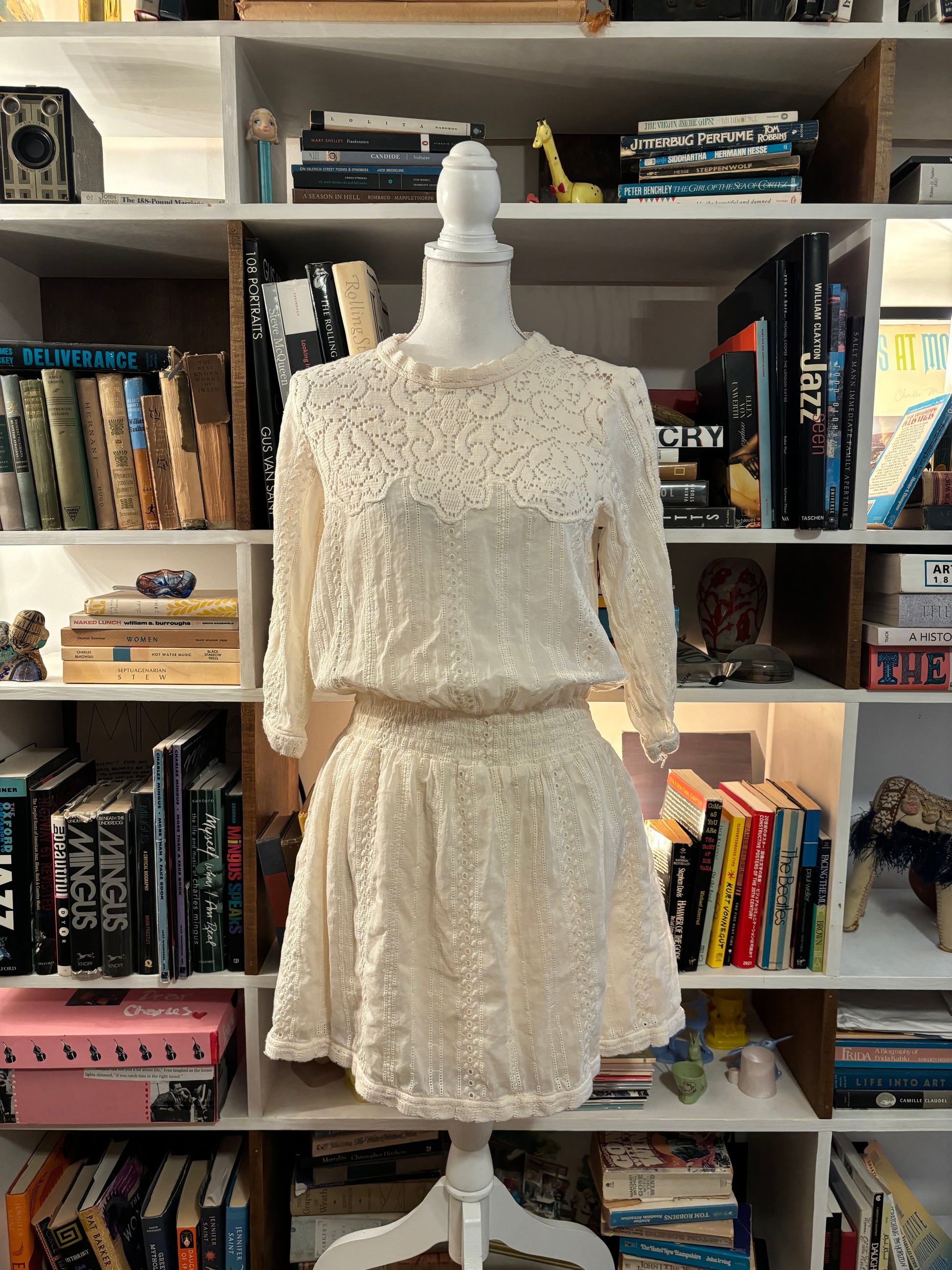 sea new york embroidered dress Sea Edwina Embroidery Short Sleeve Dress