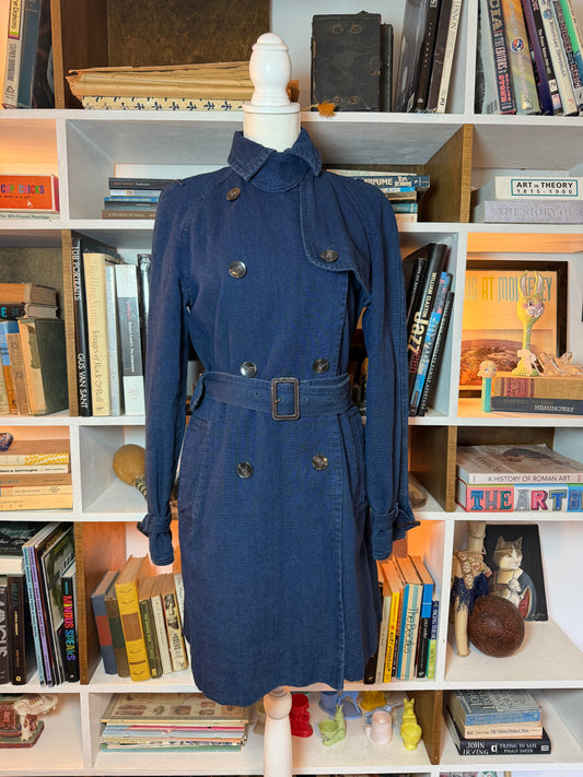 Armani Exchange Belted Navy Denim Trench Coat