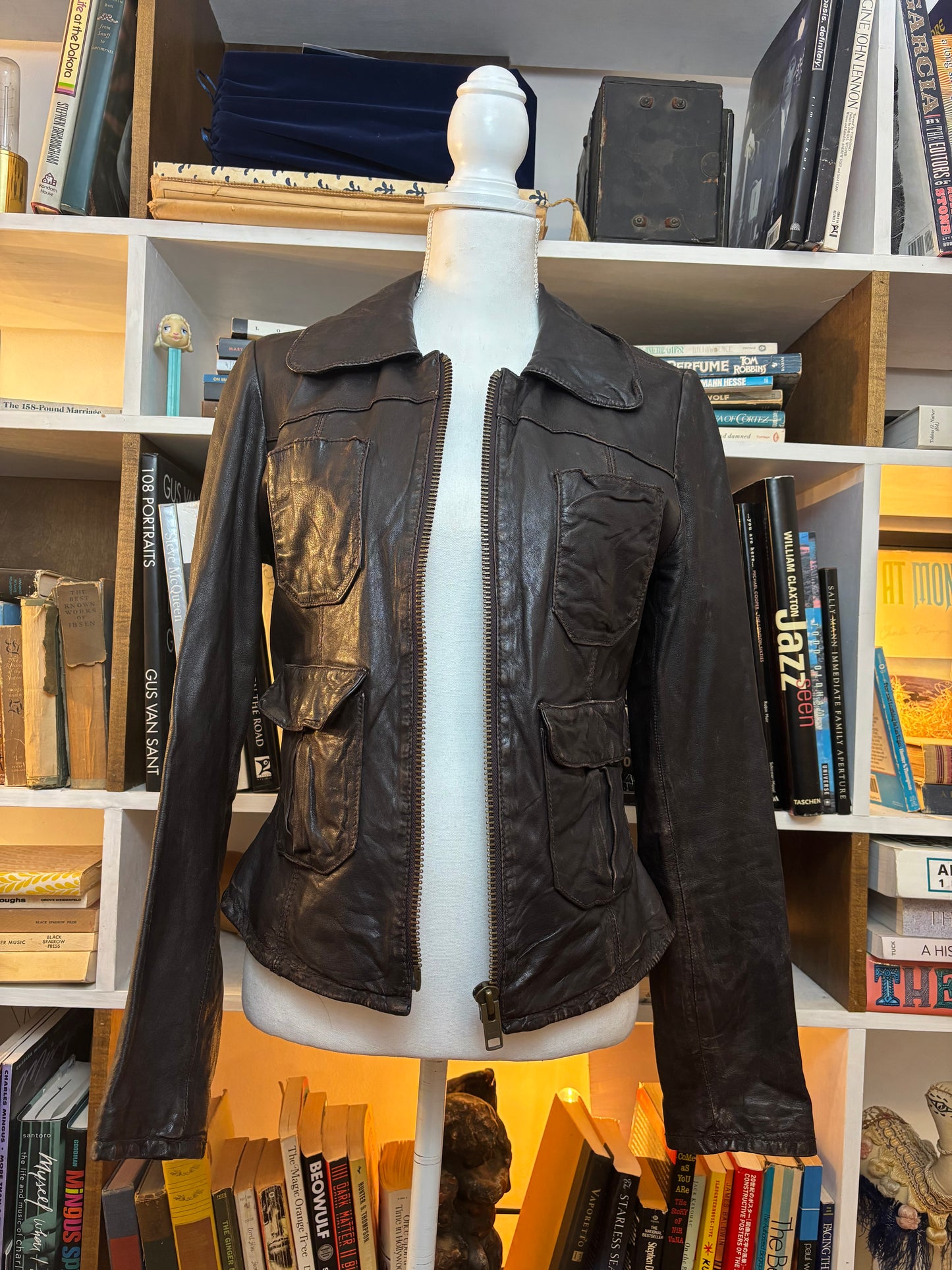 Cropped Leather Jacket