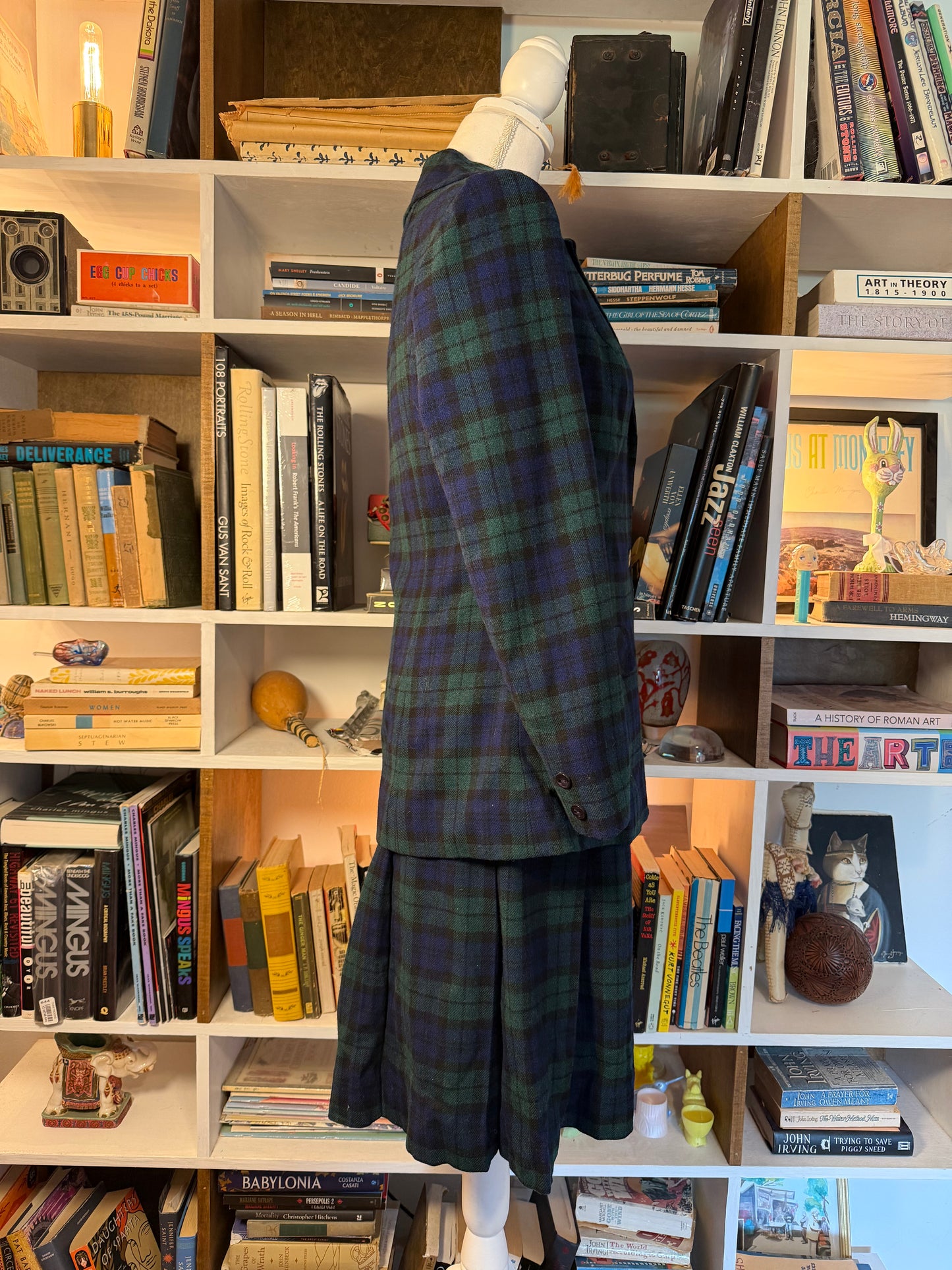 1970s Pendleton Black Watch Plaid Wool Skirt Suit