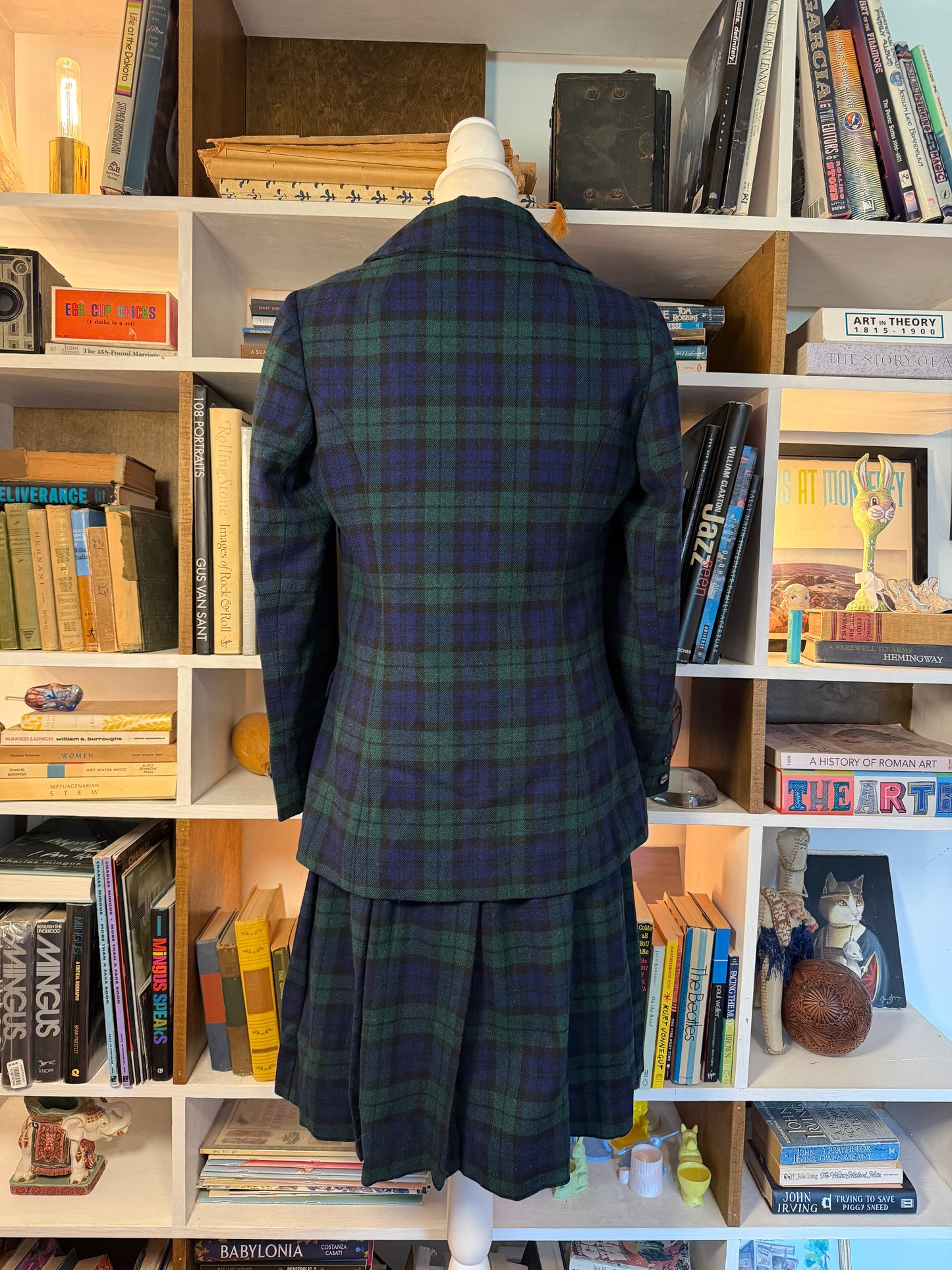 1970s Pendleton Black Watch Plaid Wool Skirt Suit