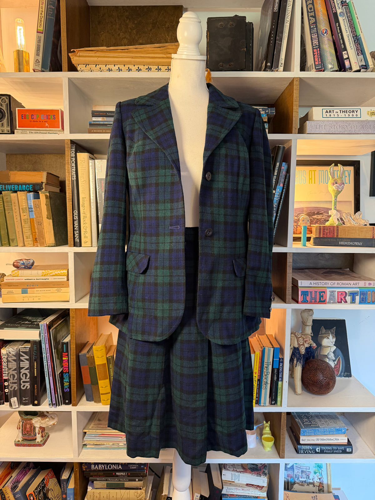 1970s Pendleton Black Watch Plaid Wool Skirt Suit